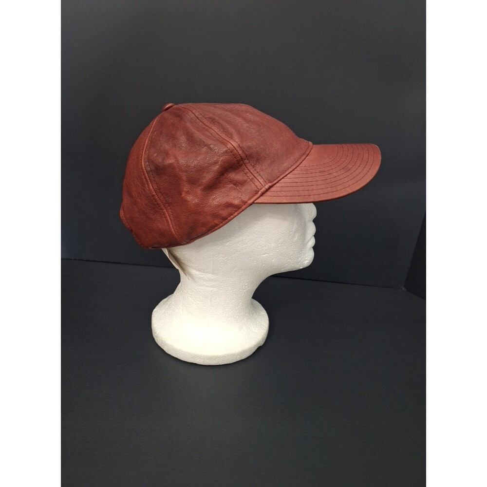 Vintage J. Crew Burgundy Leather Cap One Size Preppy Fisherman Academia Y2K